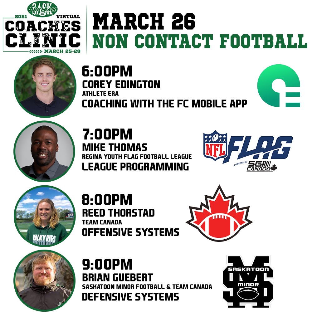 FootballSask's tweet photo. It’s not to late to register for our Virtual coaches clinic! 

Register here under our coaches section!
https://t.co/V0sV0CbdmY

And don’t forget to send coach @sheldon_gray your defensive questions so he can answer them in his session! Sheldon.gray@uregina.ca https://t.co/zkqSclhe19