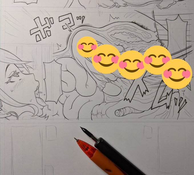 ペン入れ作業もラストスパート😅 