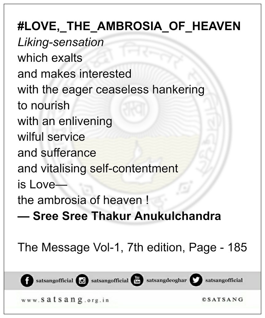 satsangofficial's tweet photo. VTE330:
#TheMessage #TheMessageVol1 #LOVE_THE_AMBROSIA_OF_HEAVEN https://t.co/sMV9pb6N32