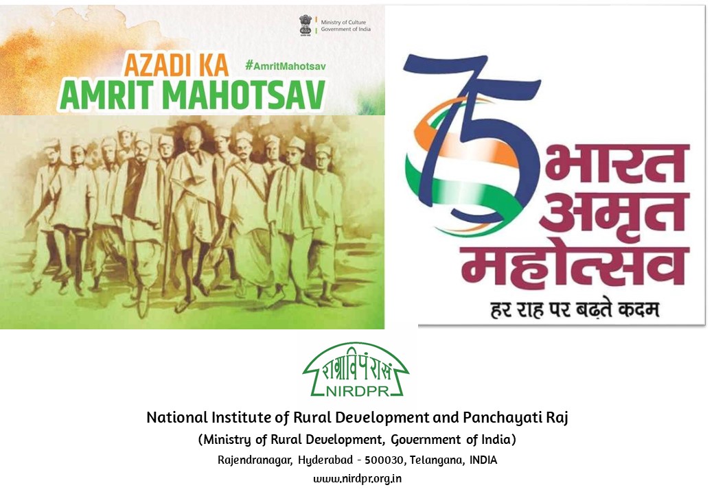 #AmritMahotsav 

Be a part of webinar on #AzadikaAmritMahotsav 2021 - Role of #Innovators &amp; #Startups in #ruraltransformation : Interaction with awardees of RISC, #NIRDPR on 26th March, 2021 from 11.30 am to 1.30 pm.

Meeting link - nirdandpr.webex.com/nirdandpr/j.ph…

Password: 1234