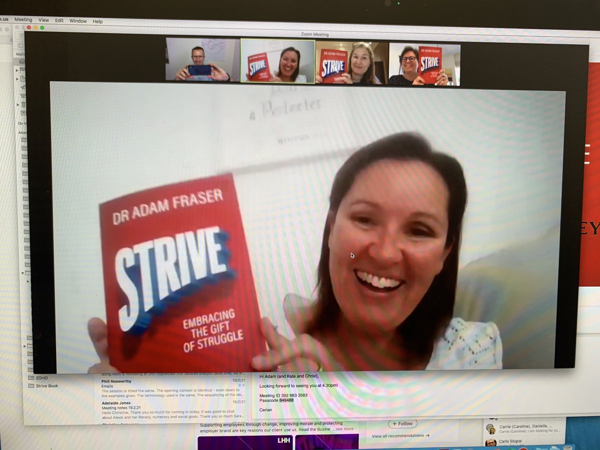 How cool is it when a book club on the other side of the world reads your book and love it so much they ask you for a zoom call to discuss some of the finer points?! Just shows how STRIVE resonates with people from all over the planet. 

#strive #book #struggle #speaker
