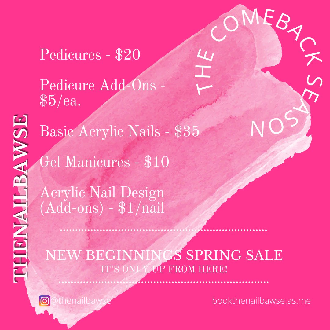 anisiasade's tweet photo. @thenailbawse is having a COMEBACK SEASON SALE!
IG @ THENAILBAWSE
BLACK LA NAIL TECH💅🏽
DM TO BOOK✨
https://t.co/232e6s1VfZ
(424)-246-8139
#lanails #lapedicures #pedicures #spapedicure #spanails #acrylicnails #losangelesnatech #lanailtech #lanailartist #losangelesnailartist https://t.co/cOyxW8xvRa