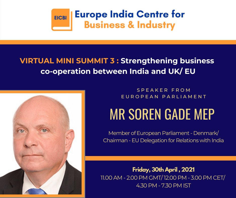 TheSujitNair's tweet photo. Glad to have Denmark's former Defense Minister &amp; current Member of European Parliament, Mr Soren Gade MEP, who is also the current Chairman of European Union's Delegation for Relations with India for @EuropeIndiaCBI summit.- https://t.co/wdeVKRFJKl

#europeindia40 #EuIndiaEkSaath https://t.co/7O4zRhluYJ
