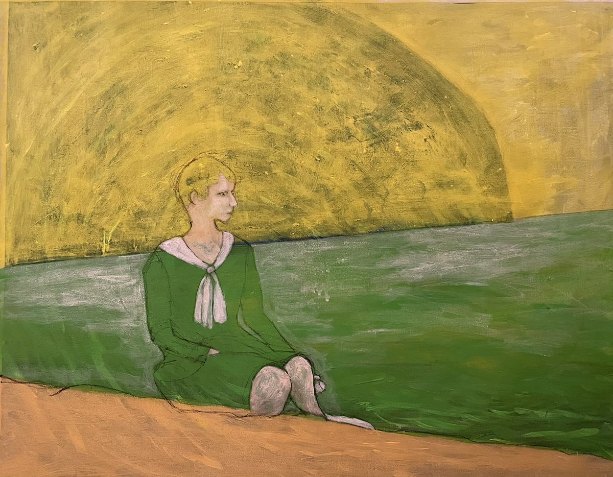 CharlotteEschen's tweet photo. Pige i Grøn Kjole. Ches. #kunstudstillinger #painting #danishart #kunstner #outsiderart
#outsiderartist #brutart #kvindeligekunstnere #skitser #sketching
#danskkunstner #tegning #figurativ
#artist #contemporaryart #artlover #artstagram #figurativeart #contemporaryartist https://t.co/Wg1U0JLgqw