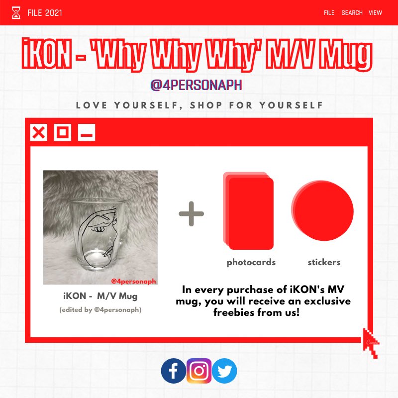 4personaph's tweet photo. [Help RT] wts/lfb

#iKON - ‘왜왜왜 (Why Why Why)’ M/V Mug FOR SALE!

Php: 249.00 + (free) iKON logo + OT7 photocards + stickers ✨

DOP: 50% asap
MOP: gcash / bpi / ubp
MOD: shopee c/o

to order: https://t.co/fNtejhHCjM (c/o link will be provided once ready for shipment) https://t.co/JSRZHGHKtu
