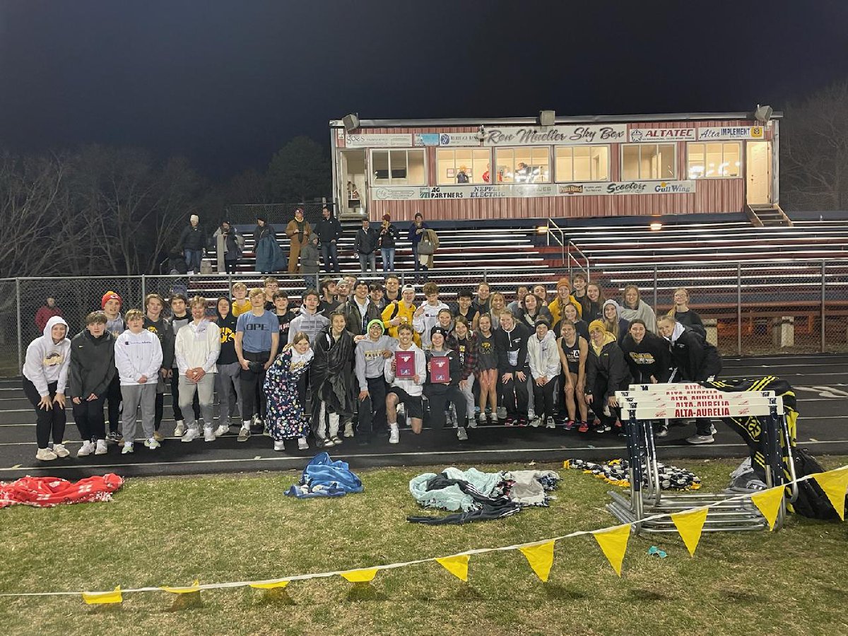 Great night for Lawton Bronson Eagles Track.  The girls and boys both brought home the team title from the Alta Aurelia Relays.  Thanks to the Eagles crowd for all the support.  The athletes and fans really performed tonight. Great job Eagle Nation..