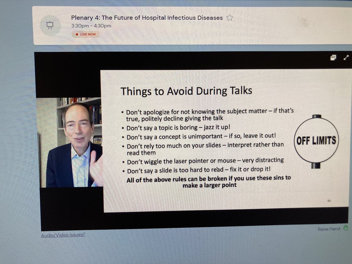 Awesome advice from <a href="/PaulSaxMD/">Paul Sax</a> for clinician educators “finding their voice” in the final plenary #ASID21