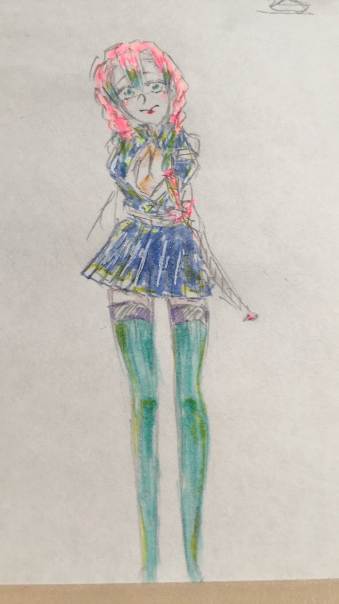 mijinko___o's tweet photo. #鬼滅の刃  #甘露寺蜜璃  #イラスト   #アナログイラスト https://t.co/nyONgSkvMh