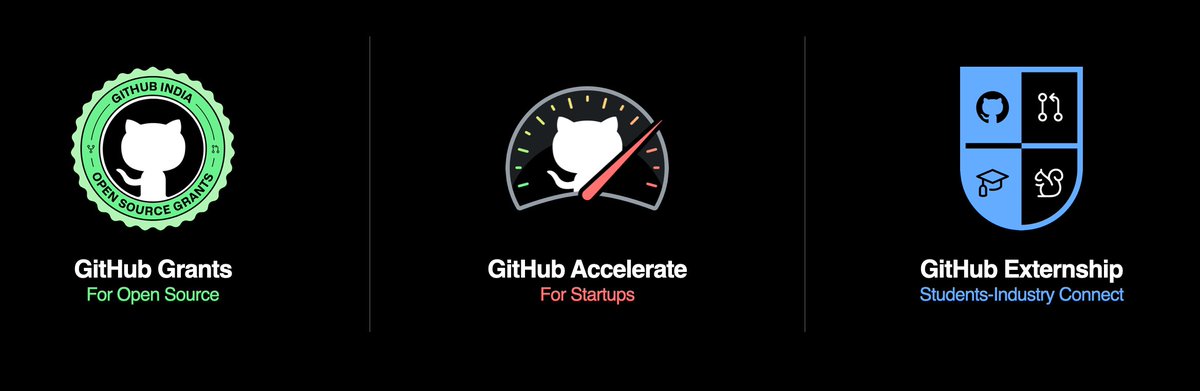 GitHubIndia's tweet photo. 𝐆𝐢𝐭𝐇𝐮𝐛 𝐆𝐫𝐚𝐧𝐭𝐬 for Open Source 👩‍💻 👨‍💻

𝐆𝐢𝐭𝐇𝐮𝐛 𝐀𝐜𝐜𝐞𝐥𝐞𝐫𝐚𝐭𝐞 for Startups 🚀

𝐆𝐢𝐭𝐇𝐮𝐛 𝐄𝐱𝐭𝐞𝐫𝐧𝐬𝐡𝐢𝐩𝐬 for Students 👩‍🎓👨‍🎓

Exciting programs for Developers in India!

Head over to https://t.co/ORzEVUfUar for details

#GitHubSatellite Keynote https://t.co/yyaddOy72v