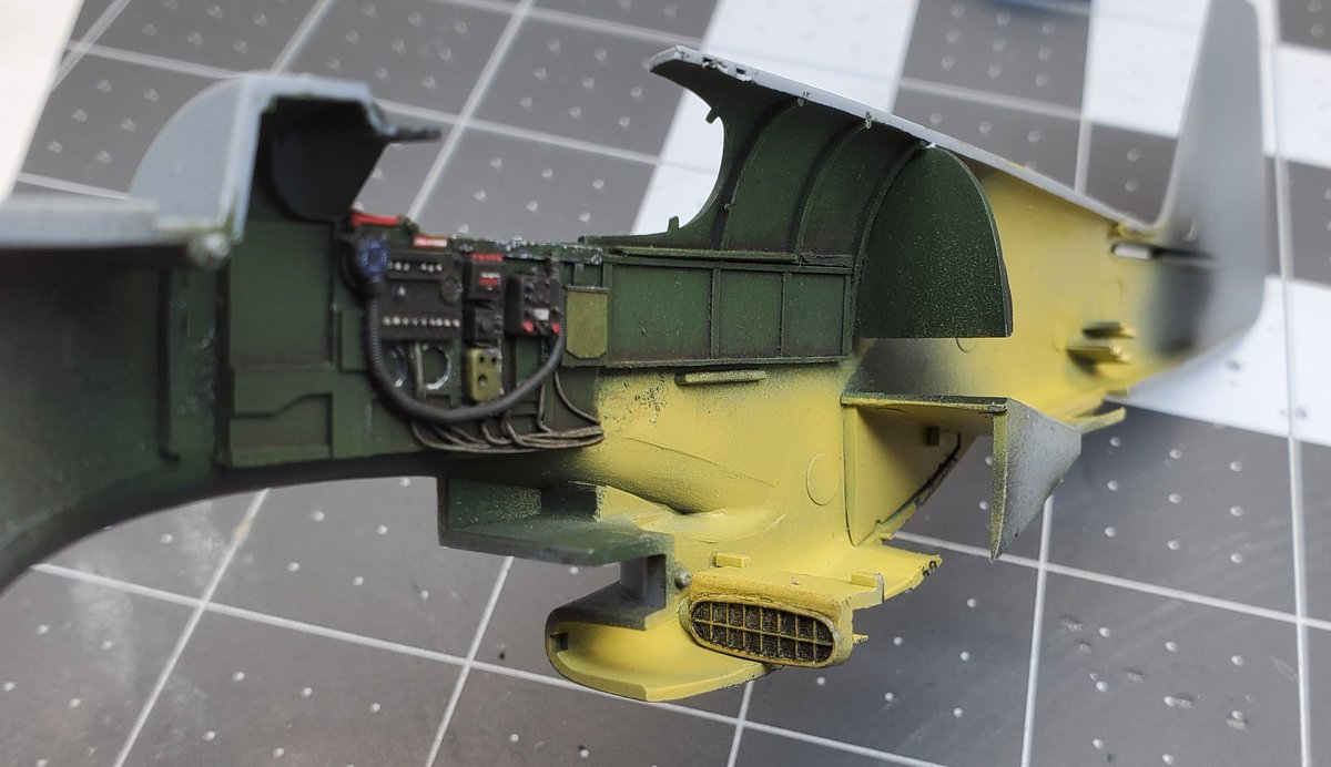 milmodelers's tweet photo. Cockpit is weathered and fuselage is closed on Col. Bud Anderson's P-51B-15-NA (SN43-24843) with Jaguar resin cockpit. #OldCrow #357th #yoxfordboys #tamiya #Mustang https://t.co/6pDxIeH2bw