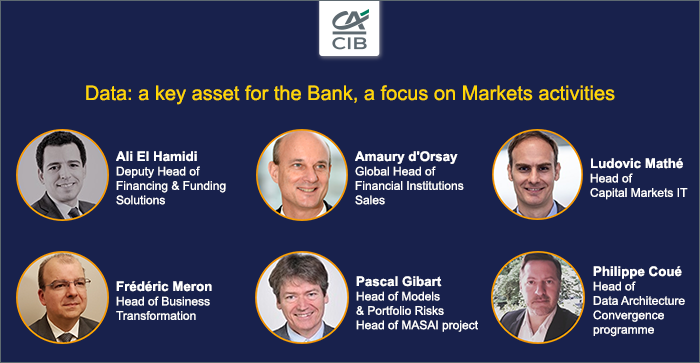 CA_CIB's tweet photo. #MyDigitalDays | On this last talk, we focus on #data and our #markets activities with our very own experts: Ali El Hamidi, Frédéric Meron, Amaury d'Orsay, Pascal Gibart, Ludovic Mathé and Philippe Coué. https://t.co/UIYqGxkhGY