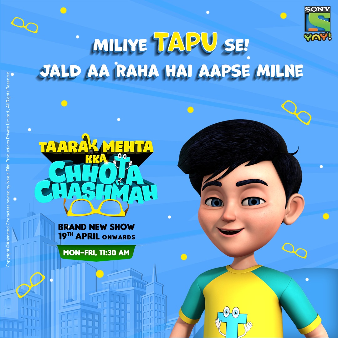 Meet Tapu and his craziness! Brand new show- Taarak Mehta Kka Chhota Chashmah starts 19th April Mon-Fri 11:30 am! @TMKOC_NTF @AsitKumarrModi #TarakMehtta #TaarakMehtaKaOoltahChashmah #Tapu #TaarakMehtaKkaChhotaChashmah