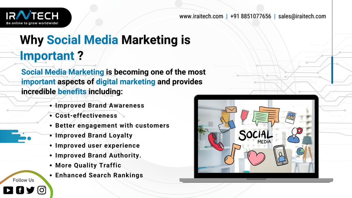 Iraitechteam's tweet photo. #SocialMedia plays a vital role in improving your #online presence and enhances your #business when used properly.

Get the best #marketing strategies and services from #Iraitech. With our expertise in business and marketing, your business will stay on top of the #competition. https://t.co/TD9UFeTwTt