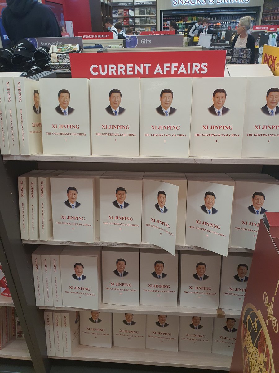 chamfy's tweet photo. The entire current affairs section at the Wellington Airport bookshop rn https://t.co/z1JAEYpub0
