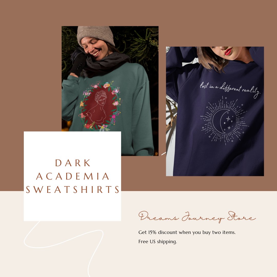DreamsJourneyy's tweet photo. I want to go on a library date wearing these sweatshirts. 🤓
Get yours at https://t.co/c1B3paKnsM

#darkacademia #lightacademia #bookstagram #bookslover #Literature #LiteraturePosts #librarylife #librarydate #library #ArtistOnTwitter #designthinking #graphicdesign #bibliophile https://t.co/WdFIvCsMR2