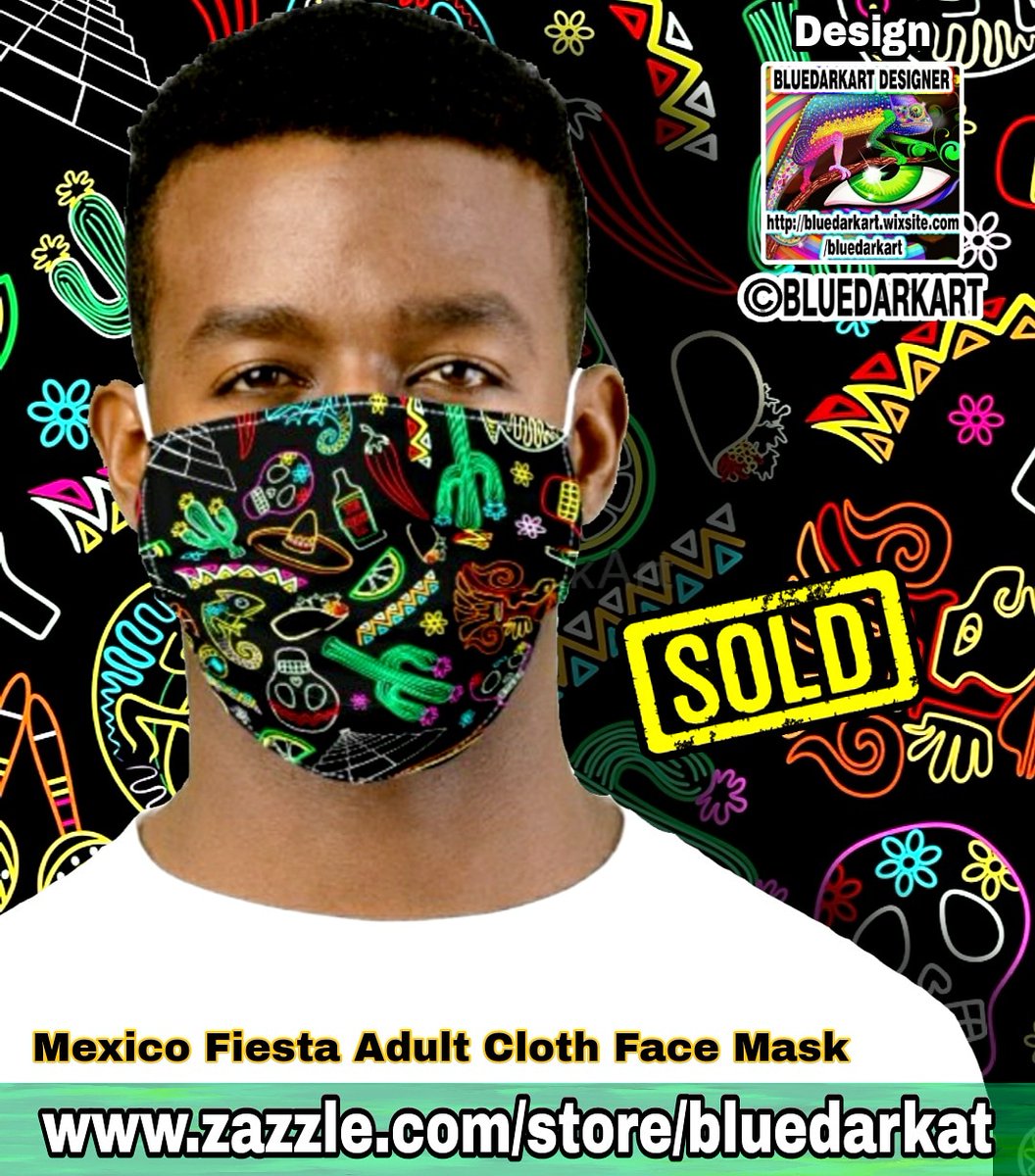 SOLD! 🌶  #mexico #fiesta #Cloth #Face #Mask 🌶 #Design © #BluedarkArt #TheChameleonArt 👉🏽 zazzle.com/mexico_fiesta_…
▪︎
🔥 Up to 50% Off #Wedding ! 🔥 Check out my #store 👉🏽 zazzle.com/store/bluedark…
▪︎
#staysafe #takecare #covid19 #coronavirus #protection #clothmask #calaveras