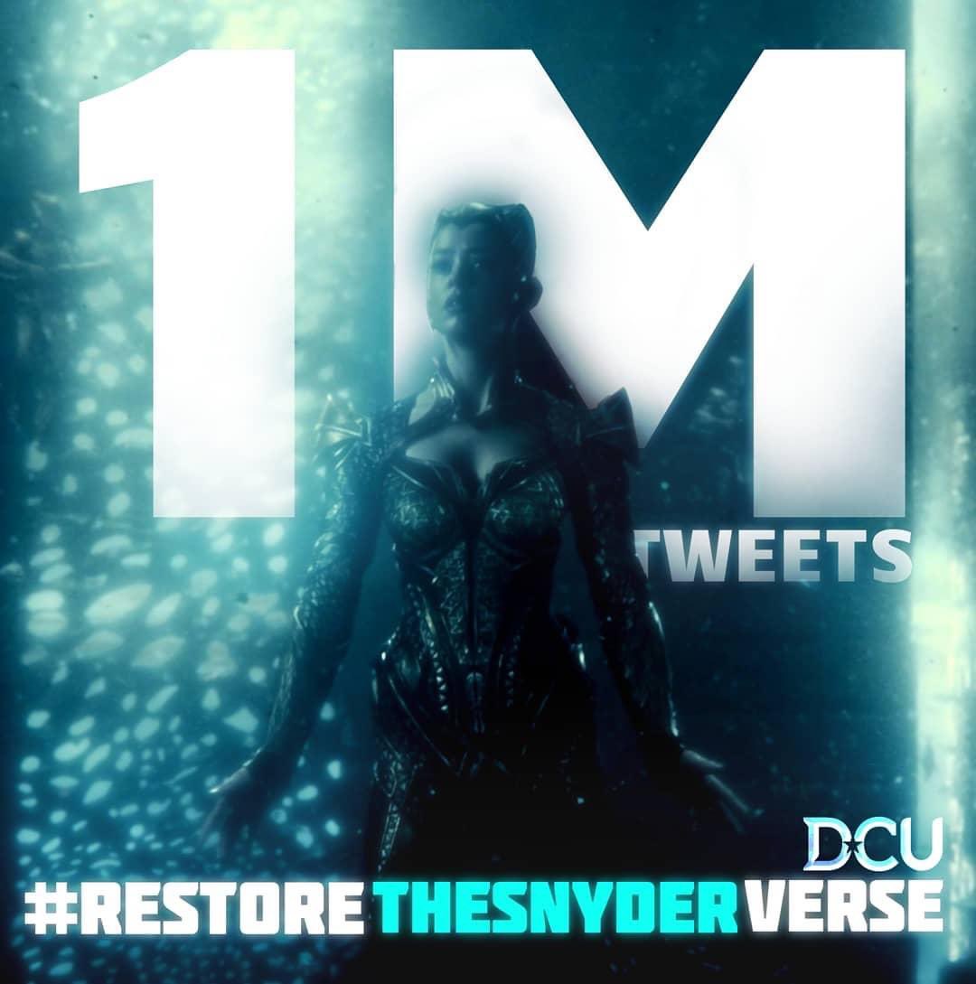 JoseCotesG's tweet photo. ¡El fandom ha hablado! #RestoreTheSnyderVerse ha alcanzado 1 millón de tweets (y contando) a nivel mundial. Vamos chicos!! https://t.co/sWxWWLXzWC