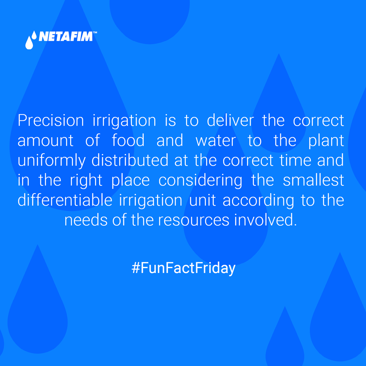 NetafimSA1's tweet photo. #precisionirrigation requires an irrigation system that is designed and installed with all resources and  goals in mind, with the aim of ensuring optimal production.

Read about precision planning for precision irrigation: https://t.co/QCZDBfLg4T

#growmorewithless #funfactfriday https://t.co/0MbnR5WR4j