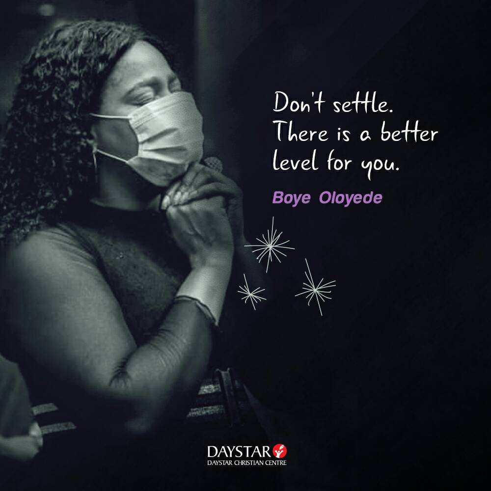 DaystarNG's tweet photo. Whatever the level you are in now, there is a higher level; there is always room for improvement, challenge your capacity.
_
@boyeoloyede
#GodsFinancialSystem #DaystarNG #RaisingRoleModels https://t.co/wysYK1N2Jp