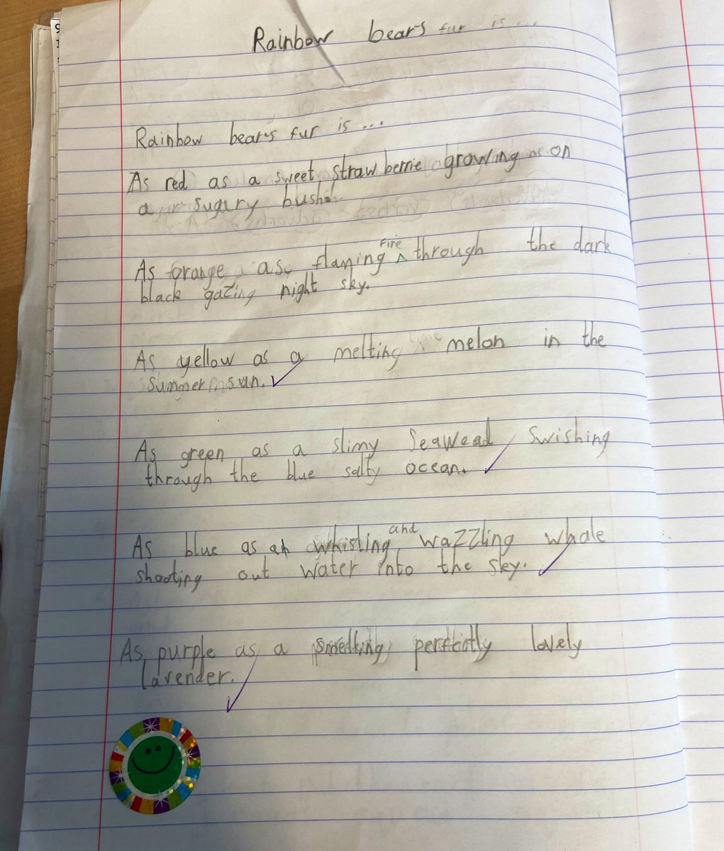 HeadAINSDerby's tweet photo. Our children have been inspired by national poetry day! Some Yr 2s came to show me their work. Lovely to see and hear them reading their poems! 🌟 @PoetryDayUK https://t.co/upNlzPrOHD