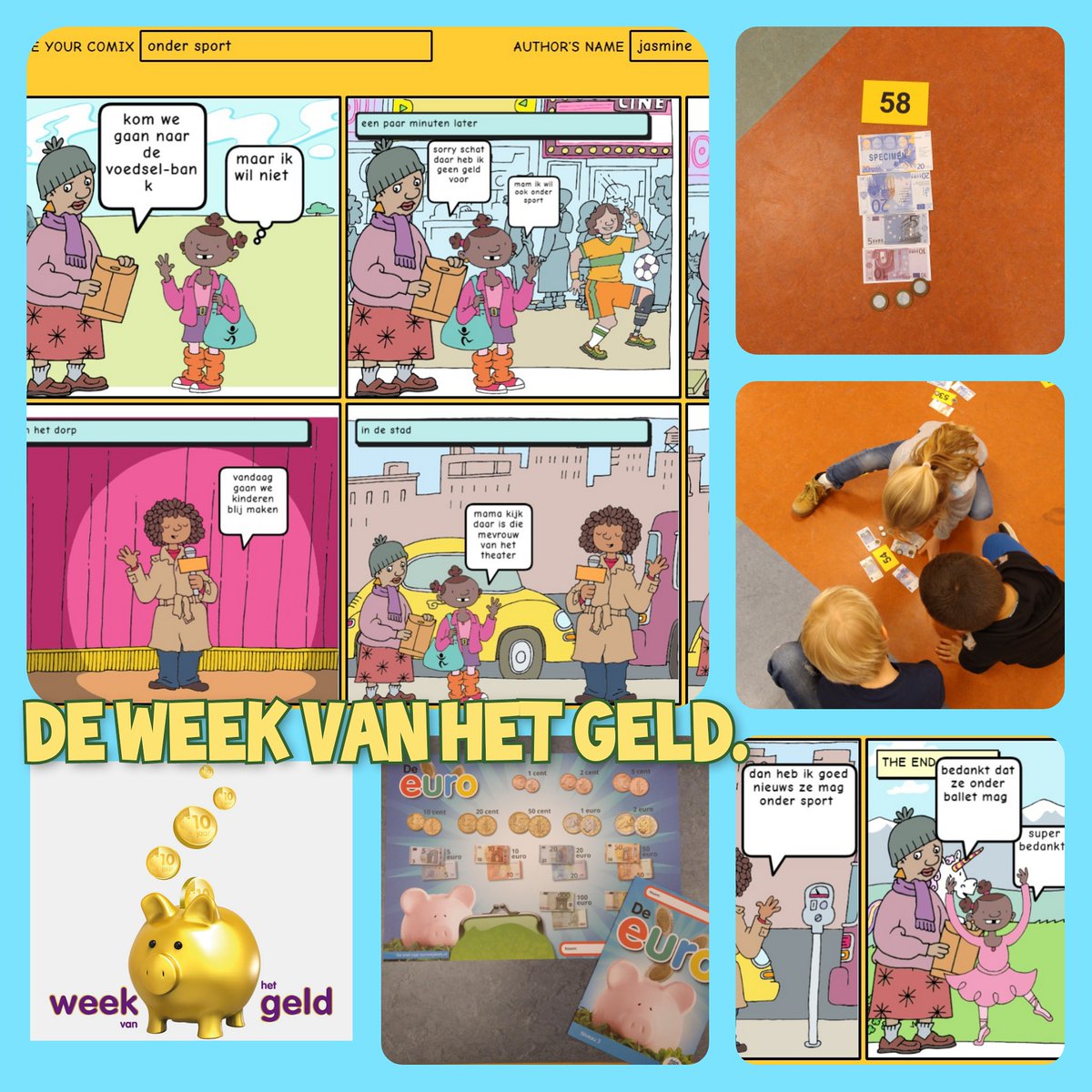 BSDeEvenaar's tweet photo. Onder het motto ‘jong geleerd is oud gedaan’ hebben wij ook dit jaar meegedaan aan de tiende editie van de week van het geld. Het is belangrijk dat kinderen goed leren omgaan met geld 💰. #deweekvanhetgeld #sparen #pinnen #goedevoorbereiding @BSDeEvenaar @SAAMscholen https://t.co/haQUuDMZv7
