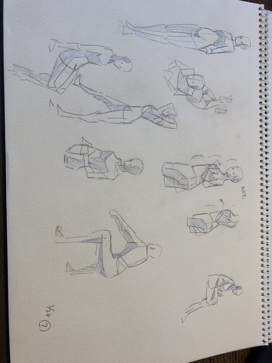 アニメーターのクロッキー練習を見ながらやるクロッキー練習
体を簡略化してパーツごとに考えてやってるけど難しい。
数ヶ月後に期待ですね 