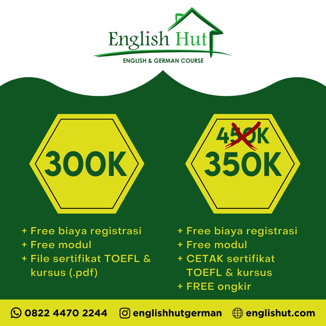 Kami ada promo baru nih buat bulan Ramadhan :)) #lesinggris #lesinggrismalang #lesbahasainggrismalang #toeflpreparationmalang #lestoeflmalang #lesieltsmurahmalang #lestoeflmurah #kursusinggrismurah #testoeflgratismalang #kursusbahasainggrismalang #kursusbahasamurah