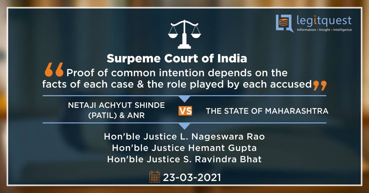Legitquest's tweet photo. SC-Proof of common intention depends on the facts of each #case &amp; the #role played by each accused.

Read the full #judgment with #iDRAF (#Issue, #Decision, Reasoning, Arguments, Facts)-https://t.co/huCa2CWLwC

#LegitQuest #SupremeCourt #Maharashtra #appeal #judgment #Legal https://t.co/s2V1AUKyjJ