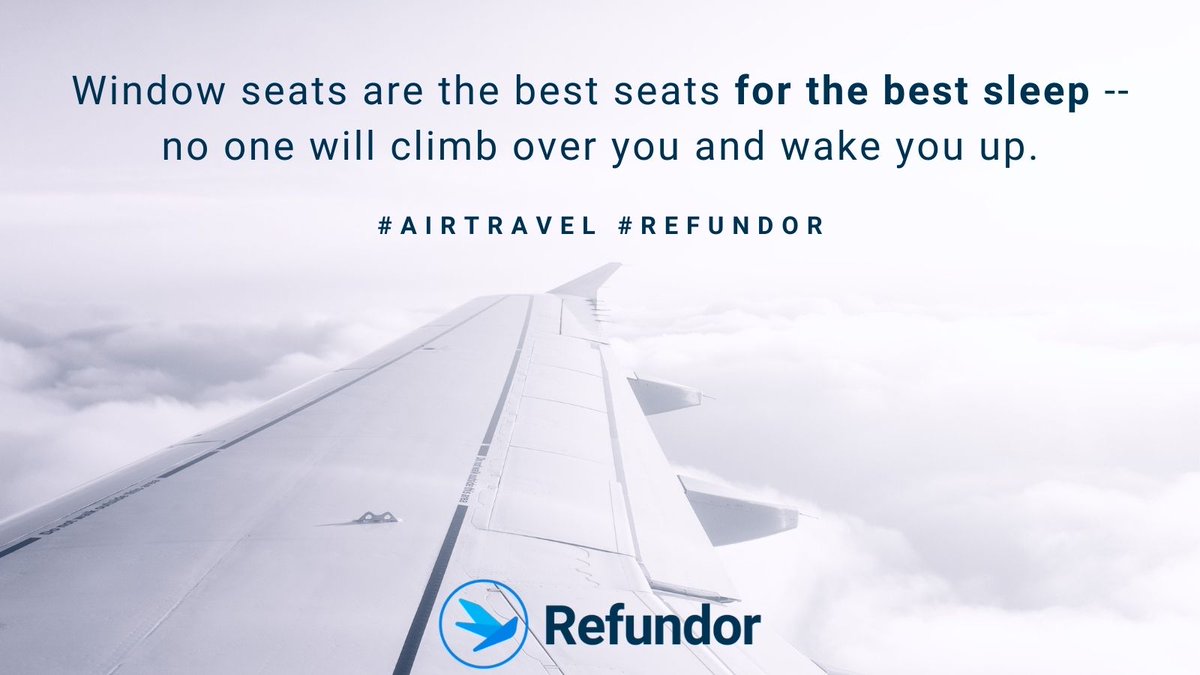 refundor's tweet photo. How to sleep better on a plane? Choose window seat.

#traveltips #Refundor https://t.co/B3sOQ60FiY