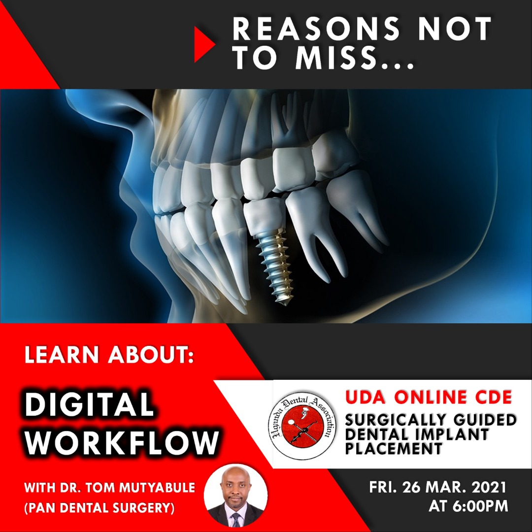 ugandadental's tweet photo. We will be having a CDE this evening on #guidedimplantsurgery by Dr Tom Mutyabule of @PanDentalSurger. Lots to learn. #dentistryinuganda https://t.co/QCnQF2VPBe