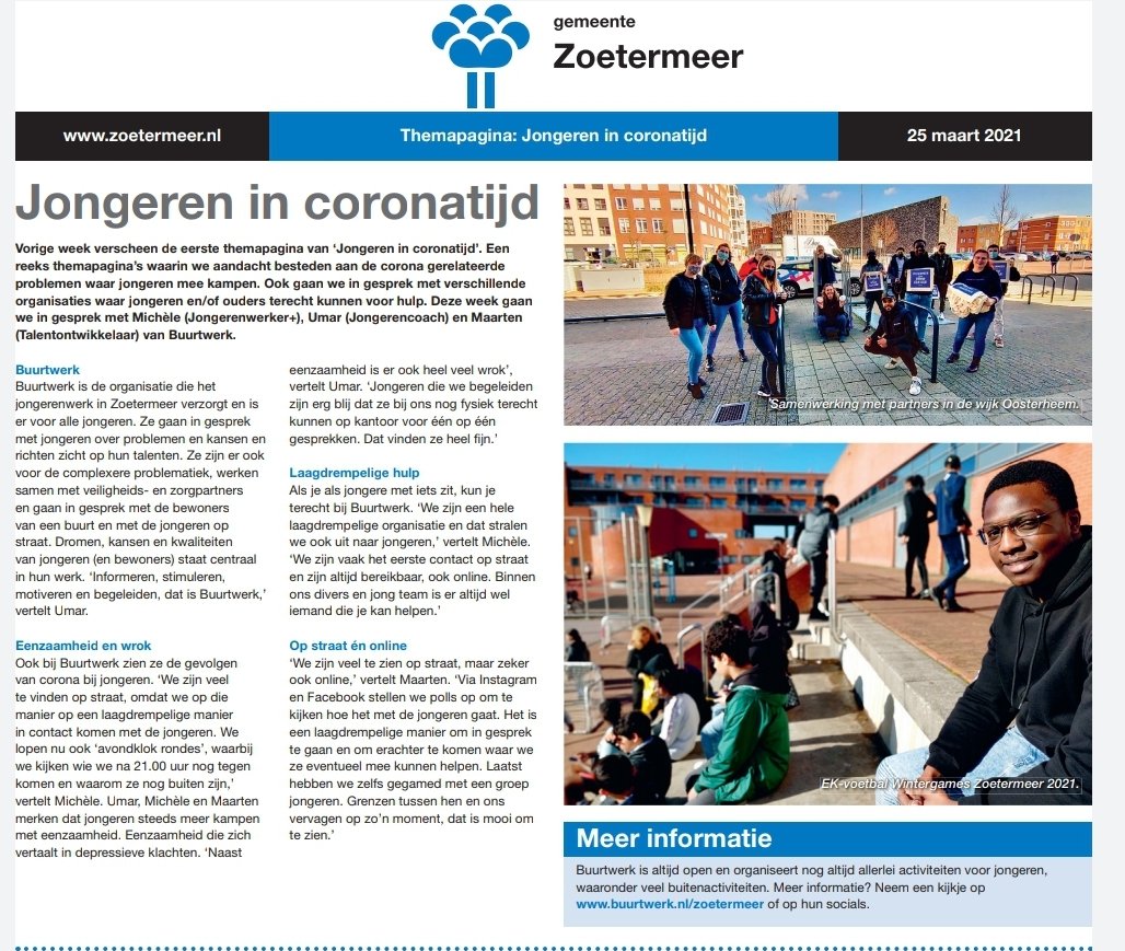 #Buurtwerk is er ook voor jou! Behoefte aan een praatje? Loop je vast? Voel je je eenzaam? Kijk wat het jongerenwerk voor je kan betekenen.