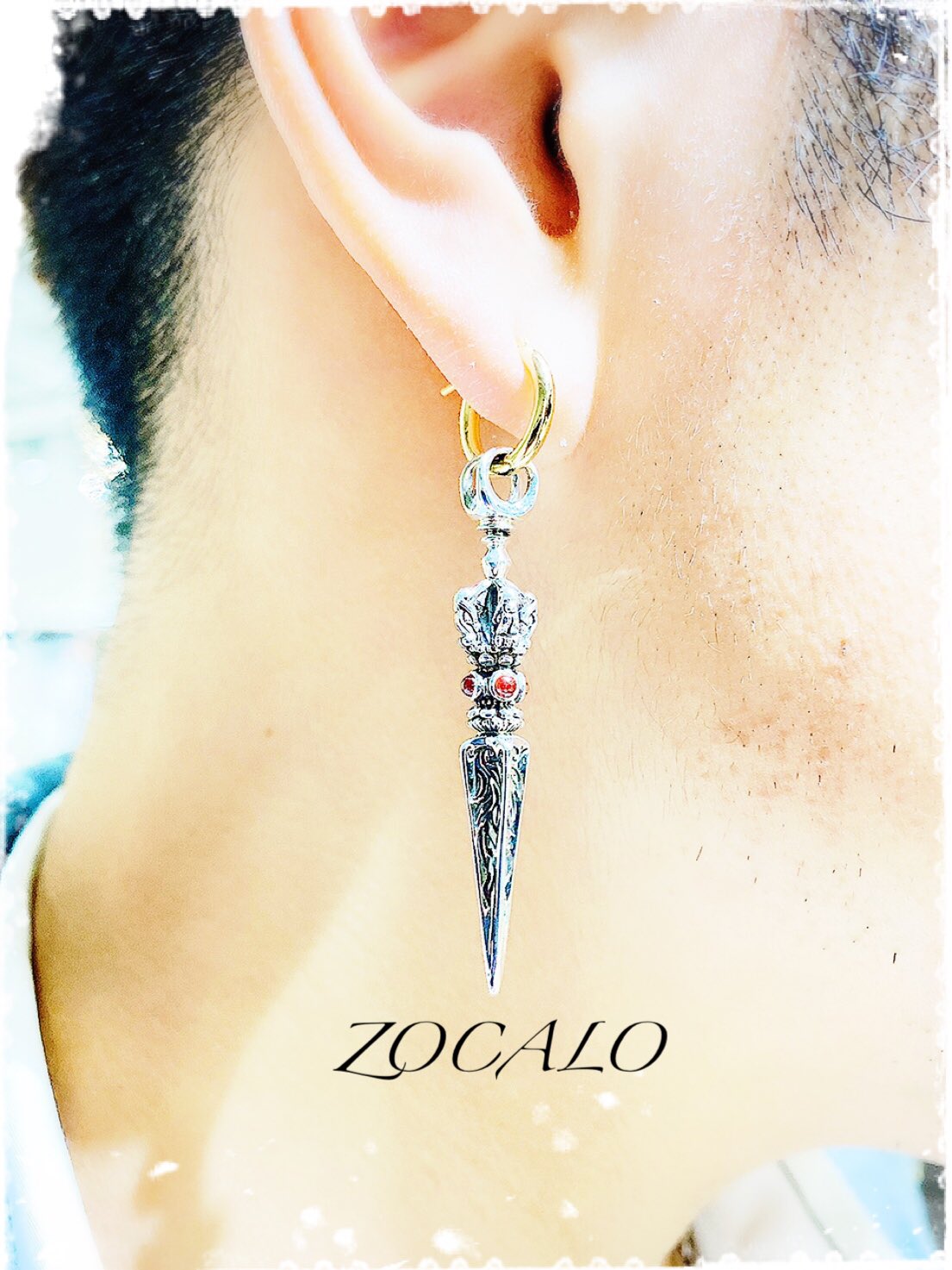 Galuchat Hoop Ear Stud｜ガルーシャ・フープ・ピアス｜Stingray
