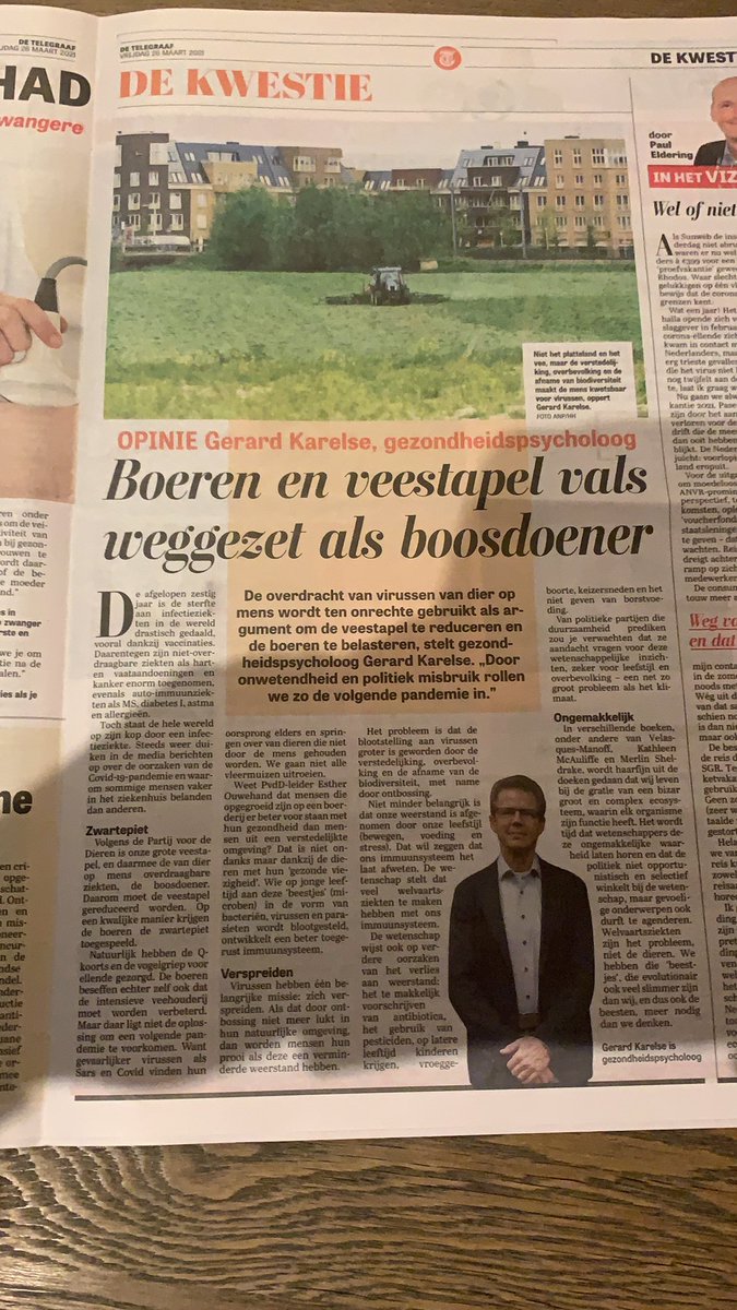 Een politiek die selectief winkelt bij de wetenschap gaat ons niet verder helpen...Thxs Gerard Karelse voor dit hart onder de riem voor Landbouw.