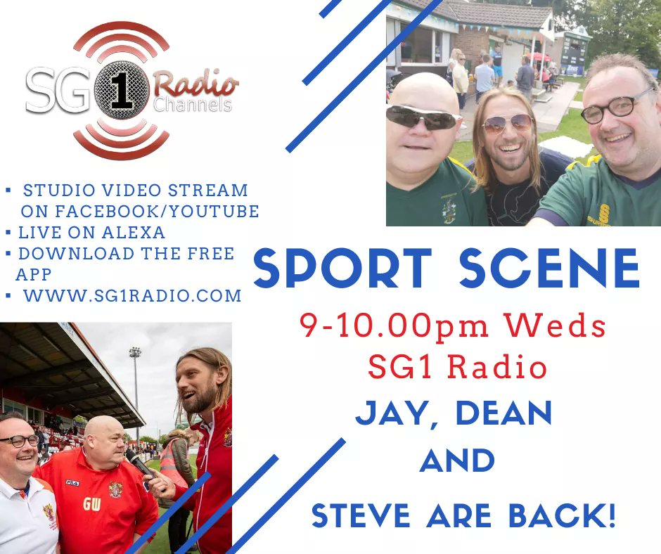 We are back this Wednesday! 

Talking all things sport, lockdown and whatever we can throw at you. 

Join us live on <a href="/sg1radio/">SG1 Radio</a>, or join in the debate via the SG1 Facebook page and follow the stream.