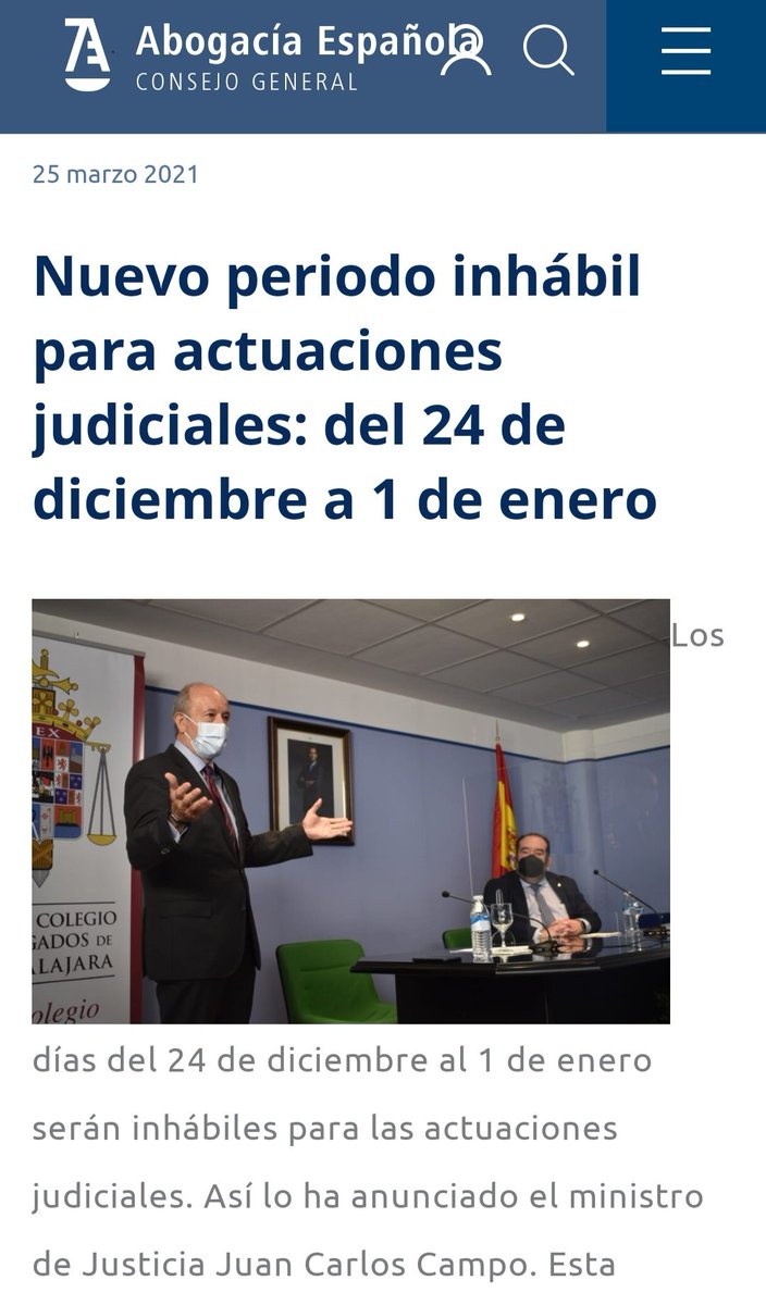 La Confederación española de la abogacía joven logra que el Ministerio de Justicia reconozca como periodo inhábil para actuaciones judiciales del 24 Dic al 01 Ene
Un pequeño paso más en pro de la conciliación para asegurar el derecho a la desconexión de los abogados
¡Enhorabuena!