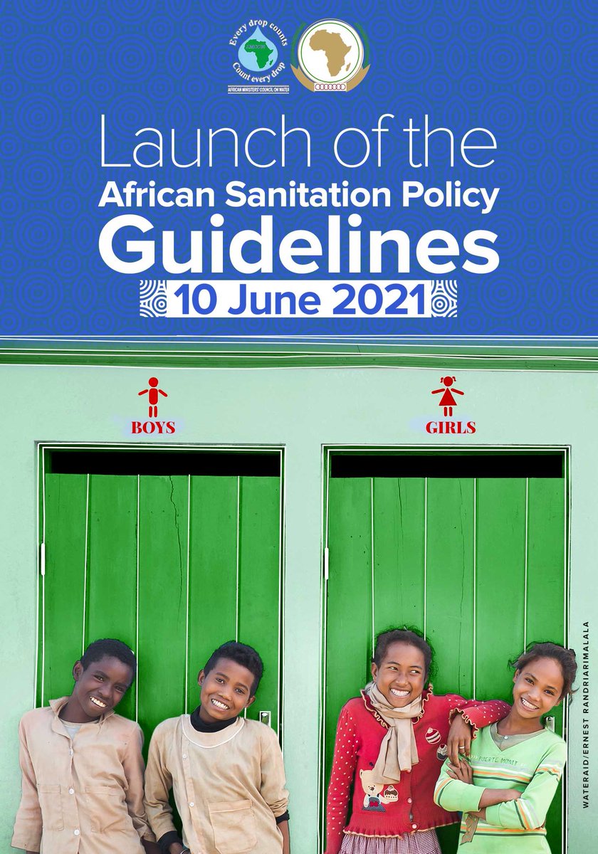 📢#AMCOW is launching the #AfricanSanitationPolicyGuidelines. The #ASPG are designed to guide #African countries to improve or develop sanitation policies &amp; an implementation strategy for large-scale national &amp; continental sanitation programmes.