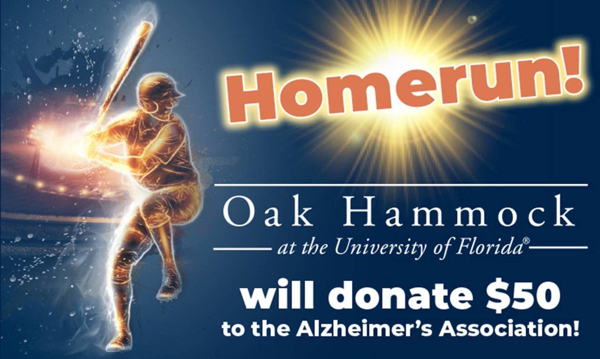 JPTULL's tweet photo. #OakHammock donates $50 for each home run the @FloridaGators hit to the #homerunsforhope campaign helping to knock #alzheimers out of the ball park. #goodstuff #goGators #endAlz πβ€οΈβΎοΈ https://t.co/lMzMbAcDLE