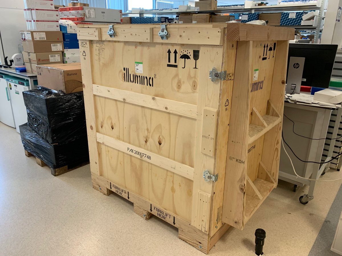 NWGLH's tweet photo. We’re pretty excited to have taken delivery of a new instrument this morning! @illumina @CSOSue @GenomicsEngland 

#NovaSeq6000
#Genomics #GenomicLabHub https://t.co/HuaZ2nQfmr