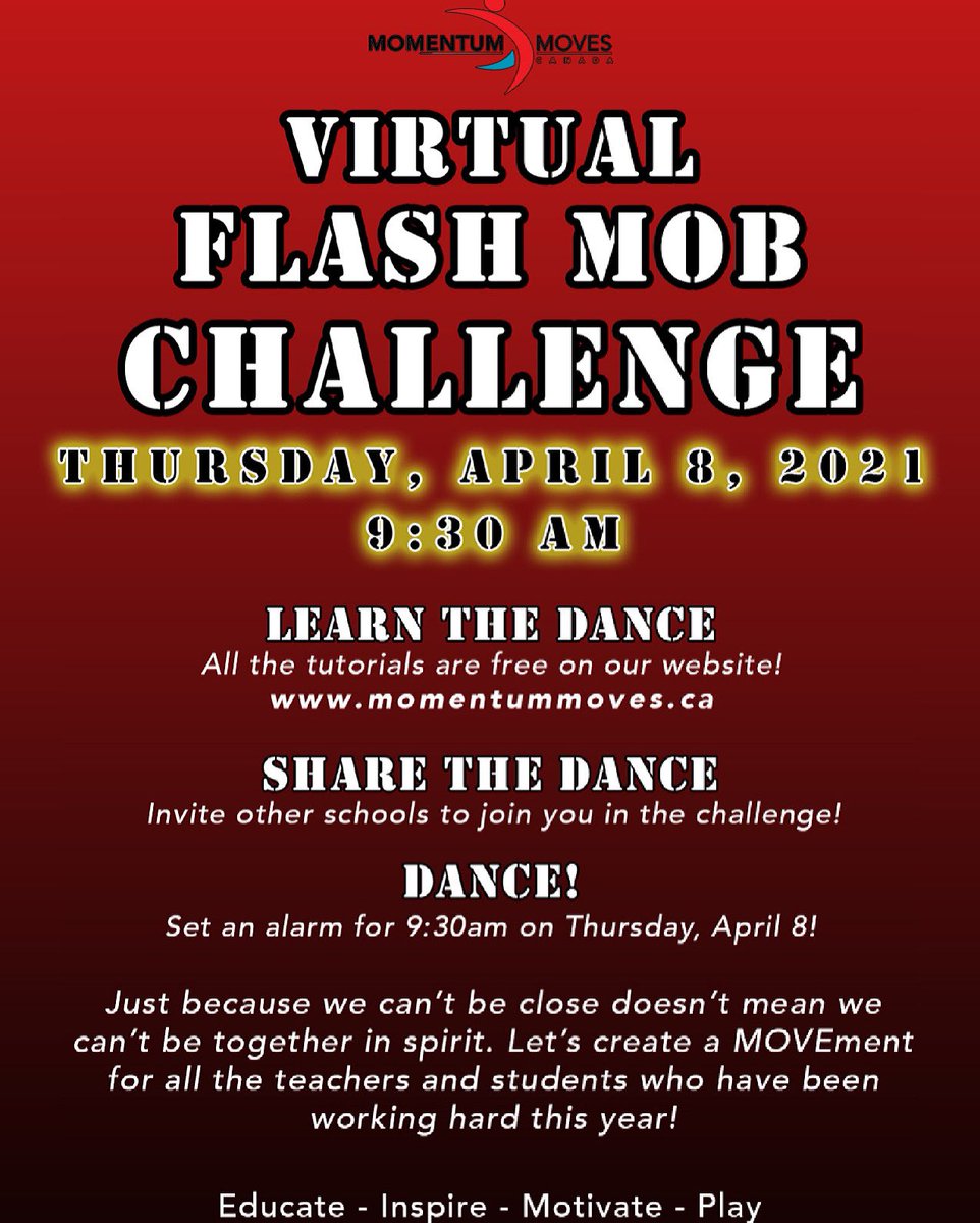 MomentumMoves's tweet photo. Have you heard about the Virtual Flash Mob Challenge? Almost 4000 students are registered! Join the #movement! #momentummovesus https://t.co/ONZAvF8Edb