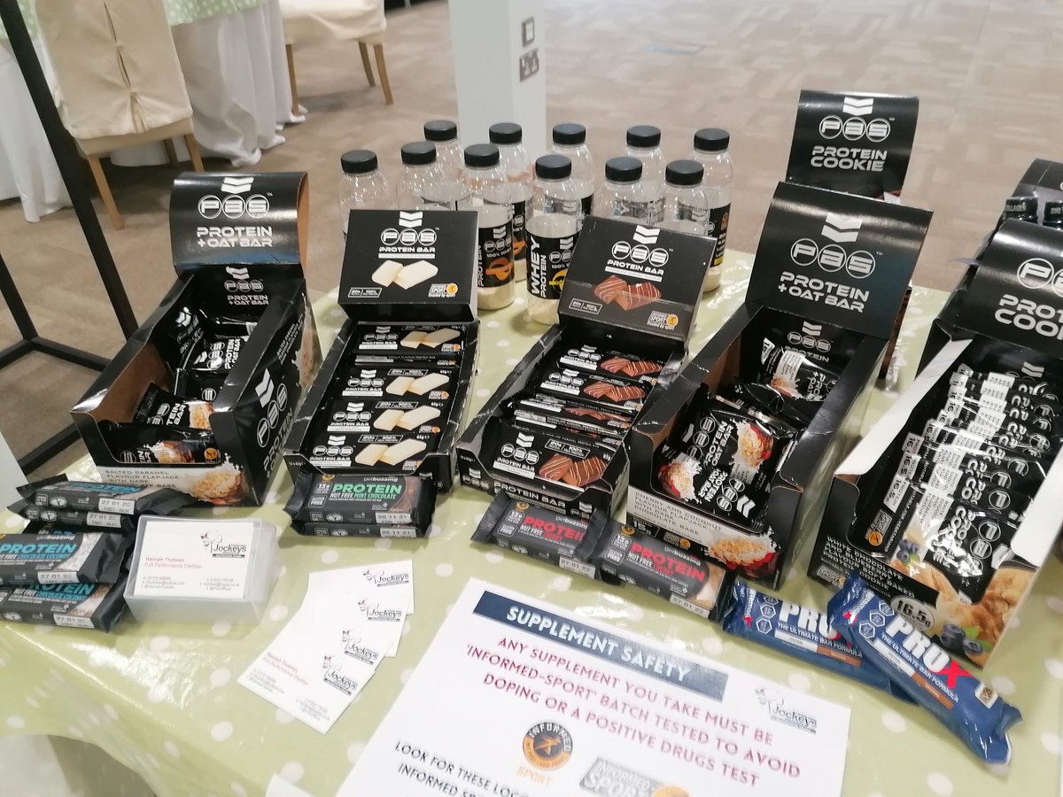HannahTrotman's tweet photo. A big thank you to @ProAthleteSupps @getbuzzing @Nutrition_X for their generosity sending us freebies for our jockeys to try as part of the @IJF_official Wellness Week. If you're at Oaksey House today come and say hi ๐ #recovery #nutrition #batchtested https://t.co/HxAZnGXMM3