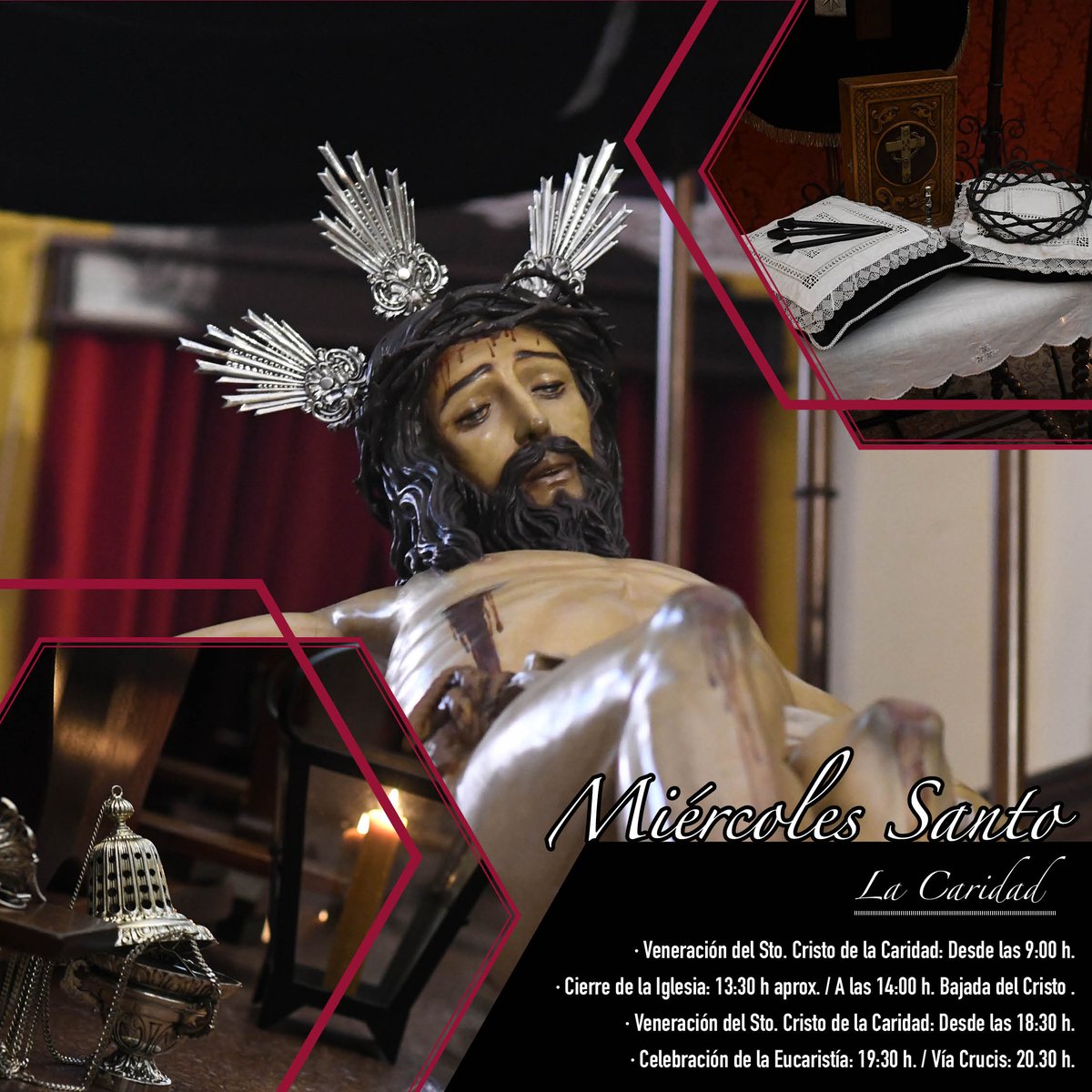 Miércoles Santo en Pozoblanco.

Hoy también, día para La <a href="/CaridadPozoblan/">Caridad Pozoblanco</a>

Información sobre los actos y cultos previstos para hoy.

Recuerden mantener en todo momento las medidas de seguridad en materia de prevención para evitar la propagación del COVID-19.