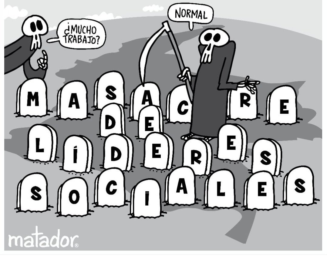 SandraComunes's tweet photo. Señor Presidente #AfaneleCon la implementación integral del Acuerdo de Paz, mientras usted en el exterior habla de una “Colombia en Paz”, aquí siguen las masacres y asesinatos contra Firmantes de la Paz y Líderes/as Sociales, desplazamientos y violencia en los territorios. https://t.co/dVQjHb3gNO