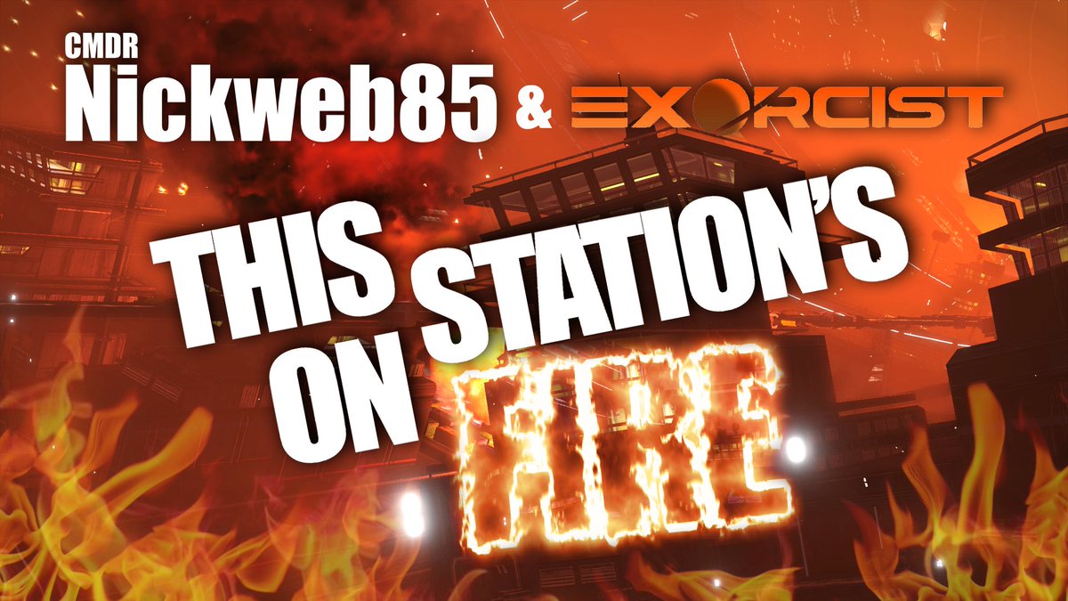StuffByNick's tweet photo. This Station's on Fire! - A brand new video featuring the awesome @cmdrexorcist set in burning starports! https://t.co/tqH9HIjk6y @frontierdev @EliteDangerous @EliteSPVFA #EliteDangerous https://t.co/YzXlQhhY01