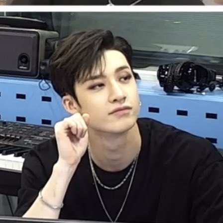 bangchannies's tweet photo. i think we can all agree that bang chan with black hair styled like this https://t.co/od7b2VD64R