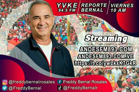 ClapAltosCI's tweet photo. #26Mar | 🗣️Cada Viernes llega tu programa radial informativo ���
"#ReporteBernal" por @YvkeTachira 94.5FM a partir de las 10:00AM.

¡No te lo pierdas!
@FreddyBernal 

@arguelloyepfri
@Juntosxtachira1

#SoyComunicadorClap https://t.co/YEwVNXVHXn