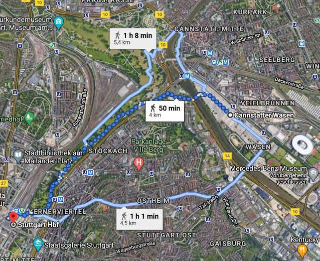 coronainfotour's tweet photo. Das gute, die Stuttgarter Innenstadt lässt sich relativ gut #absichern / abriegeln aufgrund der #Kesselsituation und Einfahrtstrassen. Hier noch das Bild wie weit Demonstrationsort und Stuttgarter Innenstadt entfernt ist. ⬇️ https://t.co/t4EeSrXF42