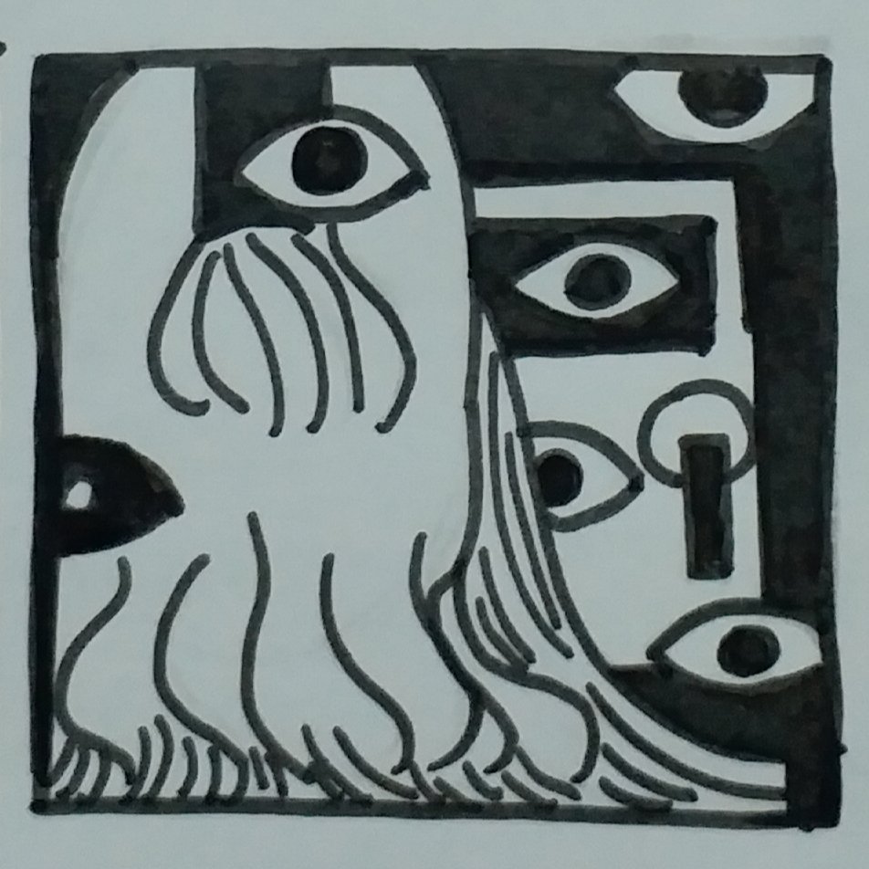 AbysmAmeru's tweet photo. 《Gazer》
#doodles #scrap #squence #fourpage #darkart #dark #creepy #cthulhu #shubeniss #shubniggurath #shubniggurathgroup #originalcharacter #abstractart #blackandwhite #psychohorror #art #クトゥルフ神話 #ホラー #くリピ #4コマ漫画 https://t.co/xdgkjIrRED