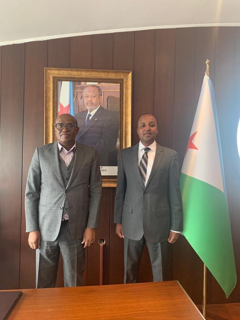 RwandainTurkiye's tweet photo. The Ambassador-Designate @FidelisMironko, today paid a courtesy visit to the Ambassador of the Republic of Djibouti @AdenHAbdillahi #Rwanda #Dibouti @djiboutiembassy https://t.co/UphUjhiYeJ