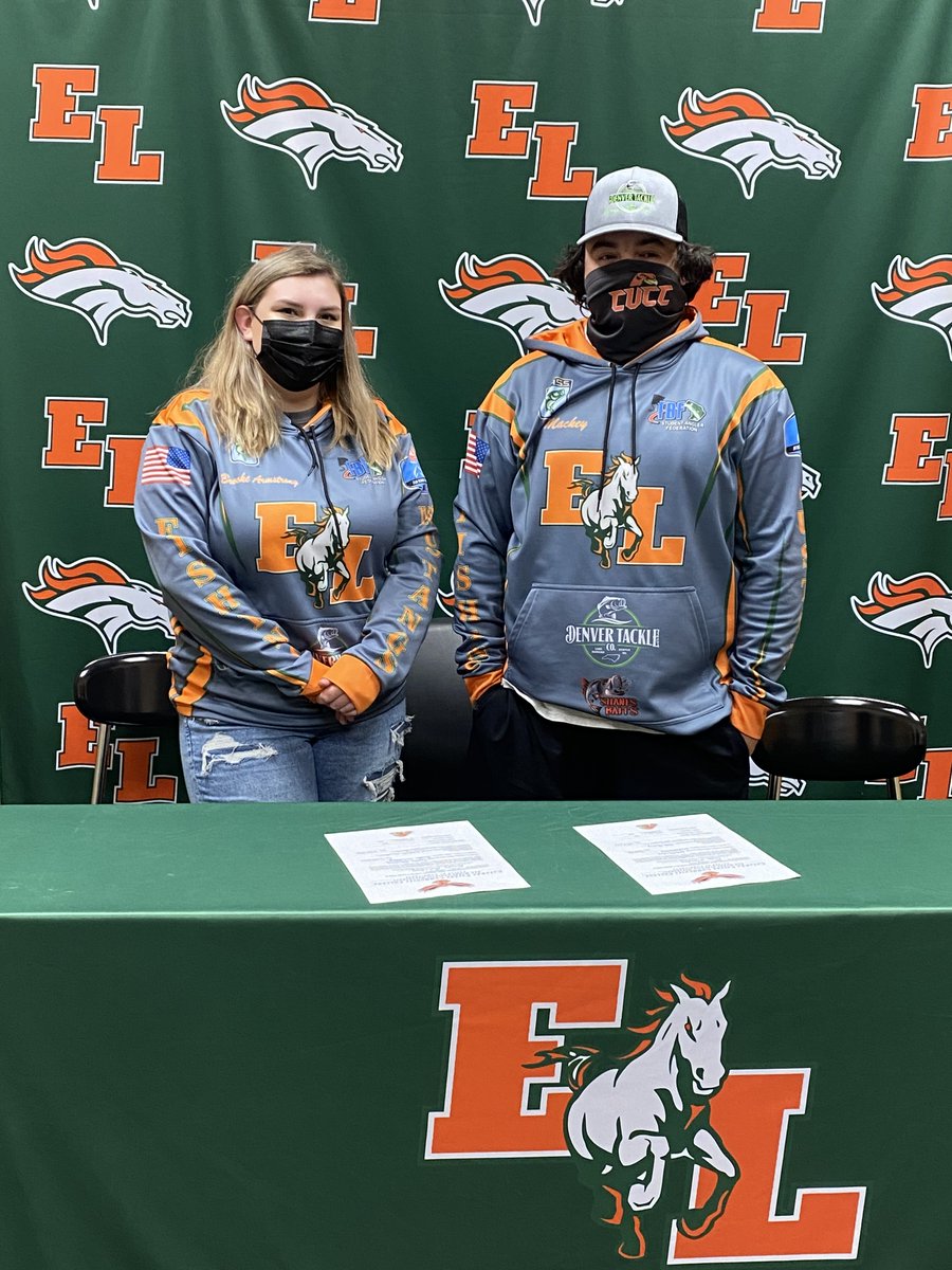 EHmustangs's tweet photo. Congratulations to Brooke Armstrong and Cabe Mackey on signing with CVCC! We hope you continue to "bait and hook" only the best in your future endeavors. ~Your ELHS Family #ELUKnow https://t.co/ZfDJiKxGNM