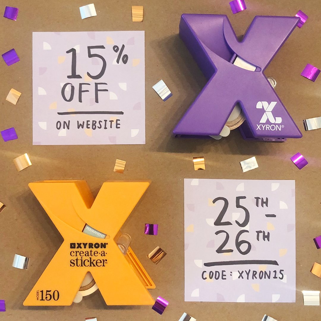xyroninc's tweet photo. The Celebration 🎉🥳 continues.... #25yearsofxyron
Today is the last day of 15% off site-wide on https://t.co/0847VIiwgP
Use Promo Code Xyron15
Offer ends tonight at 11:59pm, CST
Have a Crafty Weekend!
#xyronstickstogether
#craftwithxyron
#xyronadhesives
#funfriday https://t.co/hT8vMFatKj